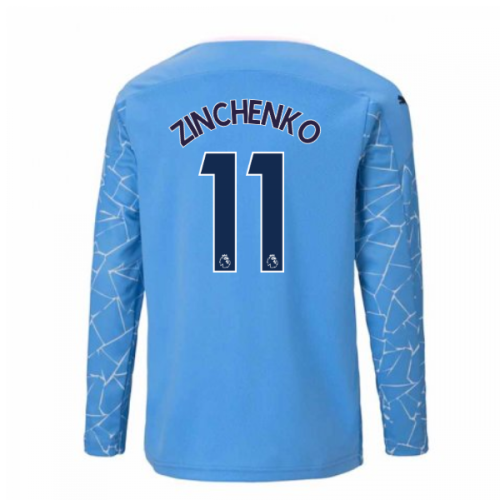 2020-2021 Manchester City Puma Home Long Sleeve Shirt (Kids) (ZINCHENKO 11)