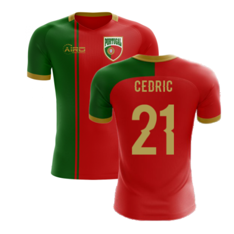 2024-2025 Portugal Flag Home Concept Football Shirt (Cedric 21) - Kids