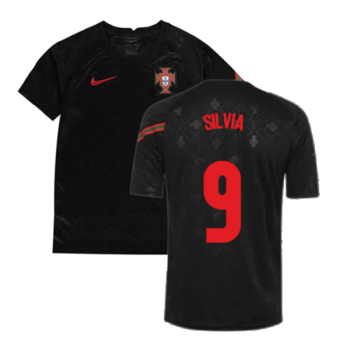 2020-2021 Portugal Pre-Match Training Shirt (Black) - Kids (SILVIA 9)