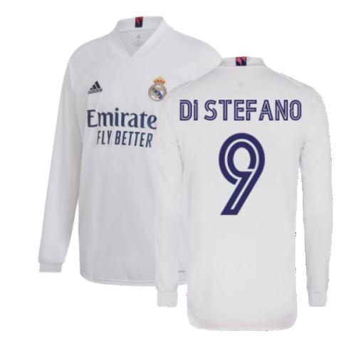 2020-2021 Real Madrid Long Sleeve Home Shirt (DI STEFANO 9)