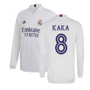 2020-2021 Real Madrid Long Sleeve Home Shirt (KAKA 8)