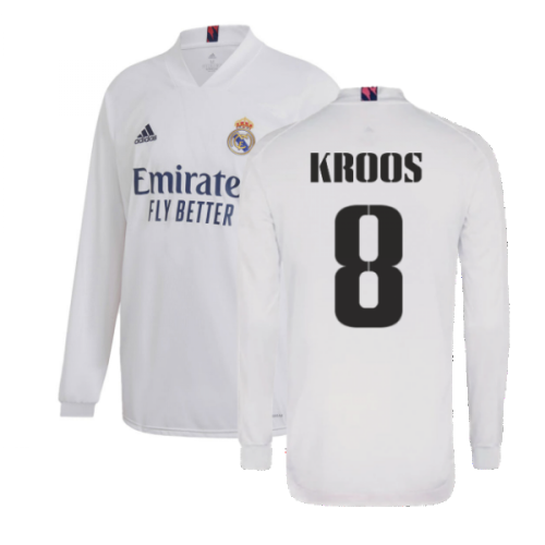 2020-2021 Real Madrid Long Sleeve Home Shirt (KROOS 8)