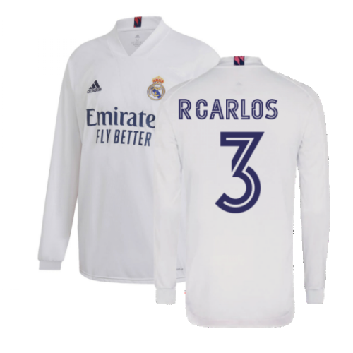 2020-2021 Real Madrid Long Sleeve Home Shirt (R CARLOS 3)