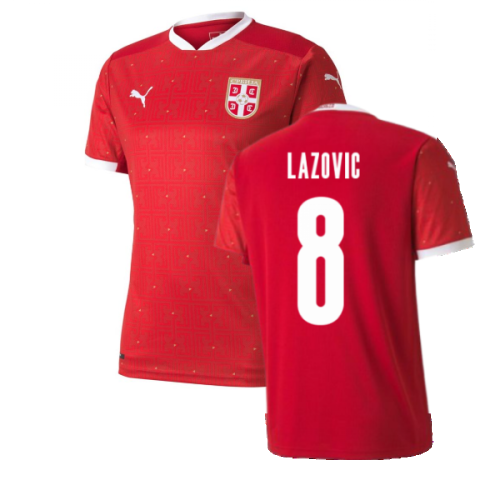 2020-2021 Serbia Home Puma Football Shirt (LAZOVIC 8)