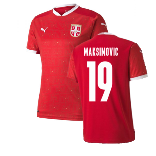 2020-2021 Serbia Home Puma Football Shirt (MAKSIMOVIC 19)