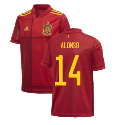 2020-2021 Spain Home Adidas Football Shirt (Kids) (ALONSO 14)