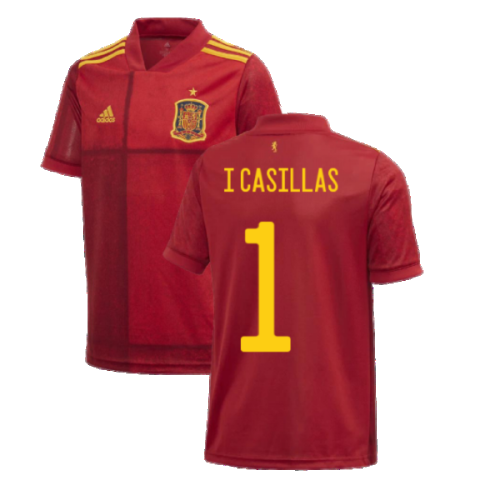 2020-2021 Spain Home Adidas Football Shirt (Kids) (I CASILLAS 1)