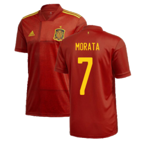 2020-2021 Spain Home Adidas Football Shirt (MORATA 7)