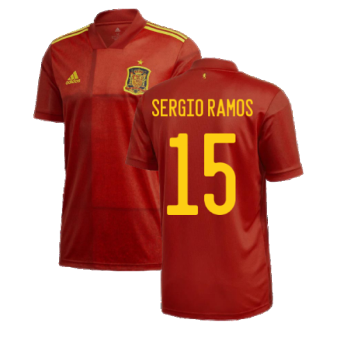 2020-2021 Spain Home Adidas Football Shirt (SERGIO RAMOS 15)