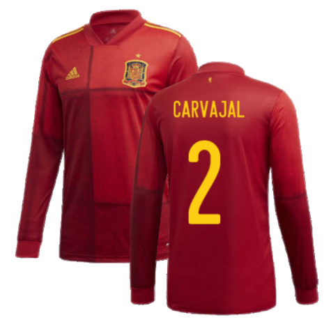 2020-2021 Spain Home Adidas Long Sleeve Shirt (CARVAJAL 2)