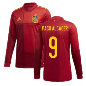 2020-2021 Spain Home Adidas Long Sleeve Shirt (PACO ALCACER 9)