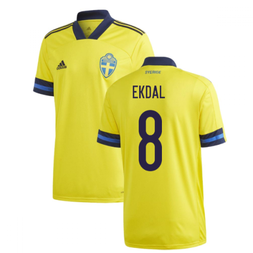 2020-2021 Sweden Home Adidas Football Shirt (EKDAL 8)