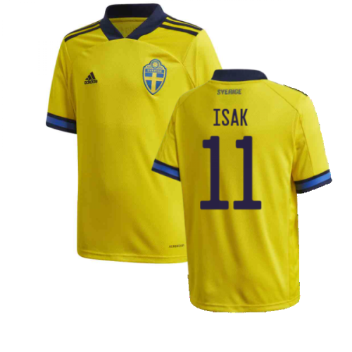 2020-2021 Sweden Home Adidas Football Shirt (Kids) (ISAK 11)