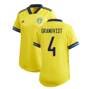 2020-2021 Sweden Home Adidas Womens Shirt (GRANQVIST 4) 2020-2021 Sweden Home Adidas Womens Shirt (GRANQVIST 4)