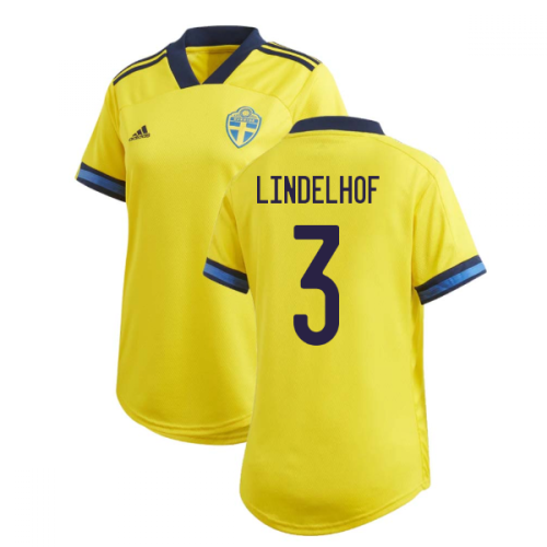 2020-2021 Sweden Home Adidas Womens Shirt (LINDELHOF 3)