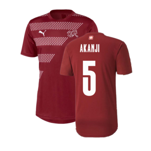 2020-2021 Switzerland Stadium Jersey (Pomegranate) (AKANJI 5)