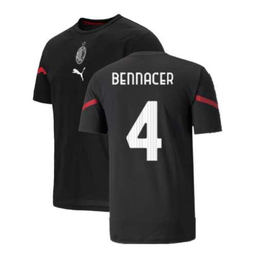 2021-2022 AC Milan Pre-Match Jersey (Black) (BENNACER 4)