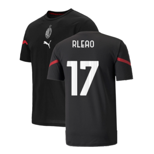 2021-2022 AC Milan Pre-Match Jersey (Black) (R LEAO 17)