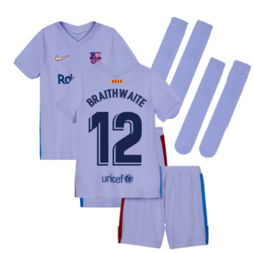 2021-2022 Barcelona Away Mini Kit (Kids) (BRAITHWAITE 12)