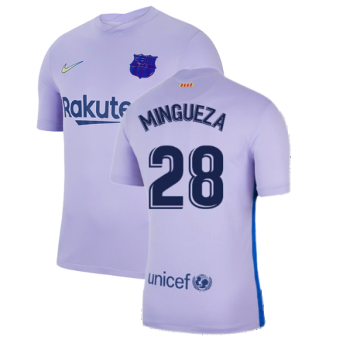 2021-2022 Barcelona Away Shirt (Kids) (MINGUEZA 28)