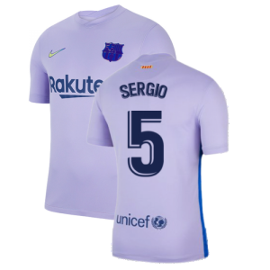 2021-2022 Barcelona Away Shirt (Kids) (SERGIO 5)