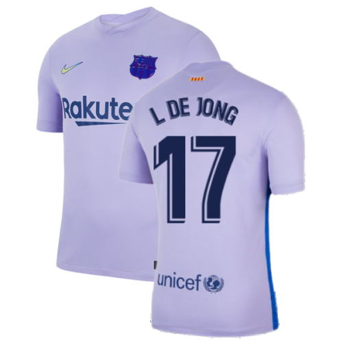 2021-2022 Barcelona Away Shirt (L DE JONG 17)