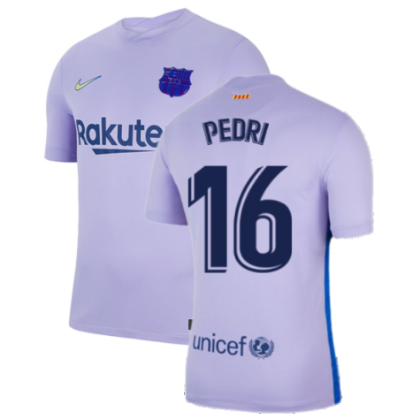 2021-2022 Barcelona Away Shirt (PEDRI 16)