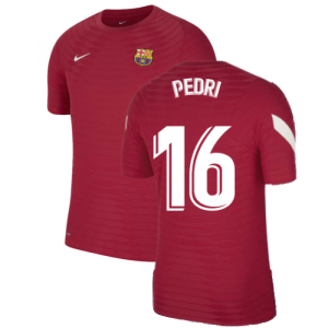 2021-2022 Barcelona Elite Training Shirt (Red) (PEDRI 16)