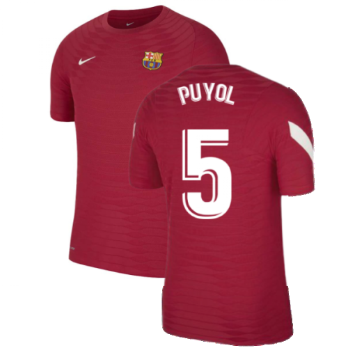 2021-2022 Barcelona Elite Training Shirt (Red) (PUYOL 5)