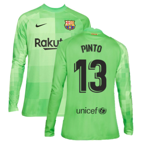 2021-2022 Barcelona Goalkeeper Shirt (Green) (PINTO 13)