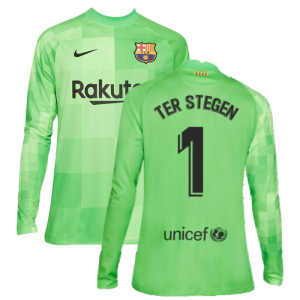 2021-2022 Barcelona Goalkeeper Shirt (Green) (TER STEGEN 1)