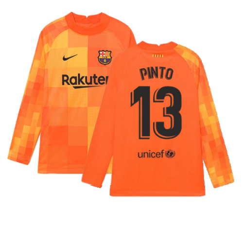 2021-2022 Barcelona Home Goalkeeper Shirt (Orange) (PINTO 13)