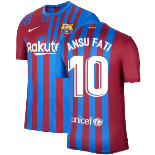 2021-2022 Barcelona Home Shirt (ANSU FATI 10)