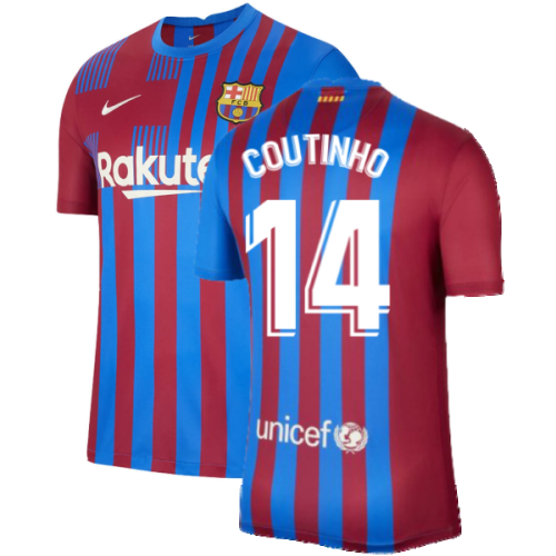 2021-2022 Barcelona Home Shirt (COUTINHO 14)