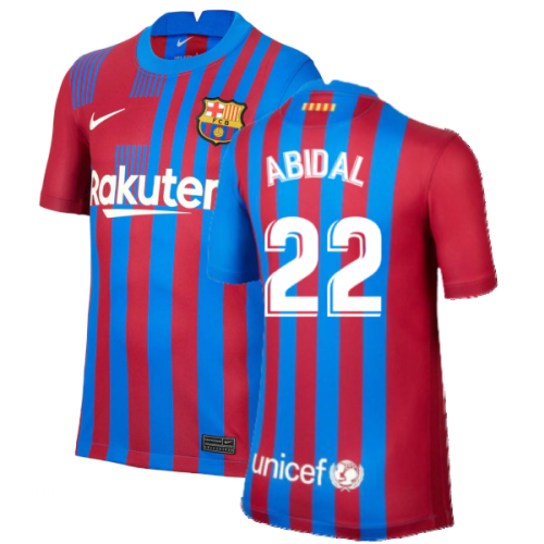 2021-2022 Barcelona Home Shirt (Kids) (ABIDAL 22)