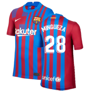 2021-2022 Barcelona Home Shirt (Kids) (MINGUEZA 28)