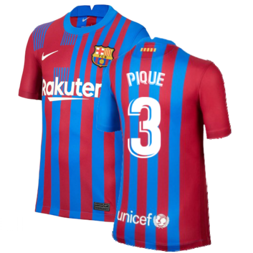 2021-2022 Barcelona Home Shirt (Kids) (PIQUE 3)