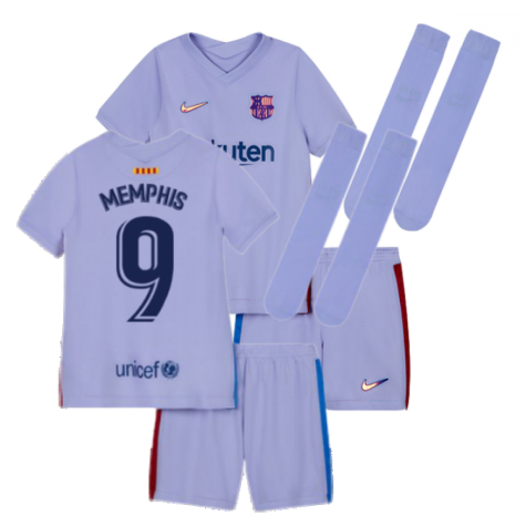 2021-2022 Barcelona Infants Away Kit (MEMPHIS 9)