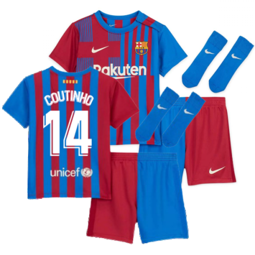 2021-2022 Barcelona Infants Home Kit (COUTINHO 14)