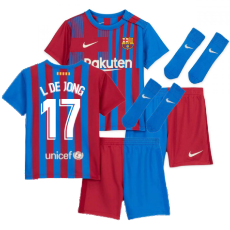 2021-2022 Barcelona Infants Home Kit (L DE JONG 17)