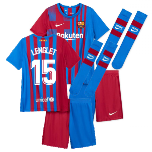 2021-2022 Barcelona Little Boys Home Kit (LENGLET 15)