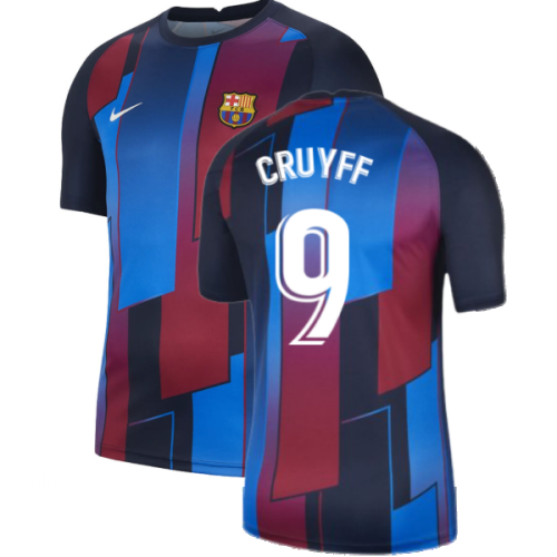 2021-2022 Barcelona Pre-Match Training Shirt (Blue) - Kids (CRUYFF 9)