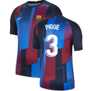 2021-2022 Barcelona Pre-Match Training Shirt (Blue) - Kids (PIQUE 3)