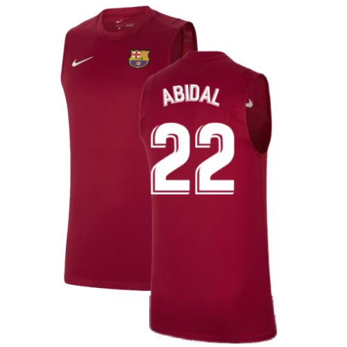 2021-2022 Barcelona Sleeveless Top (Red) (ABIDAL 22)