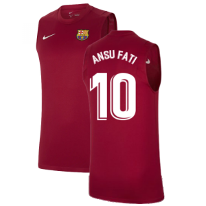 2021-2022 Barcelona Sleeveless Top (Red) (ANSU FATI 10)