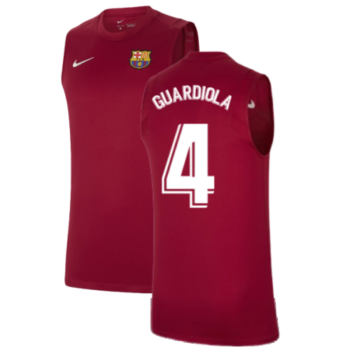 2021-2022 Barcelona Sleeveless Top (Red) (GUARDIOLA 4)