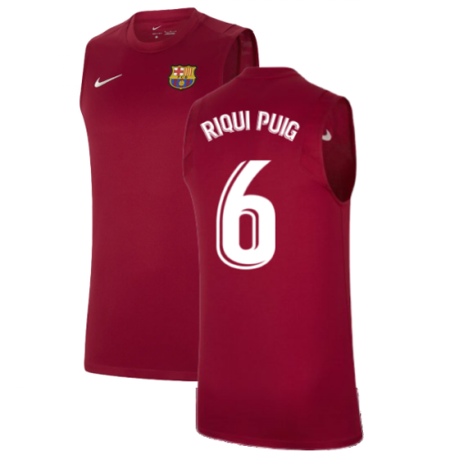 2021-2022 Barcelona Sleeveless Top (Red) (RIQUI PUIG 6)