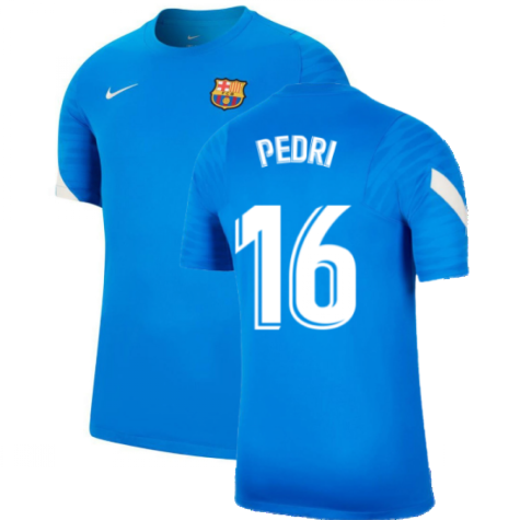 2021-2022 Barcelona Training Shirt (Blue) (PEDRI 16)