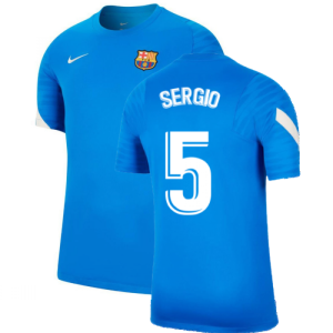 2021-2022 Barcelona Training Shirt (Blue) (SERGIO 5)