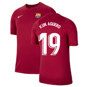 2021-2022 Barcelona Training Shirt (Noble Red) (KUN AGUERO 19)